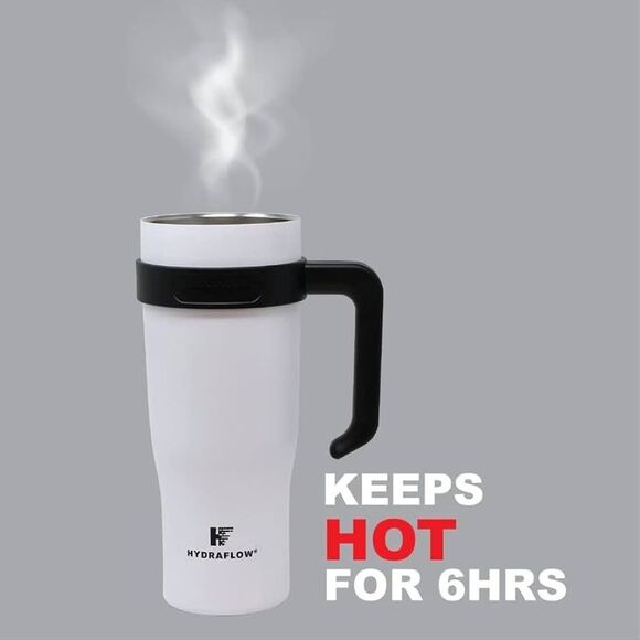 NEW Hydraflow Capri White 40 Tumbler Straw Handle Stainless Water Cold Hot Drink - Picture 4 of 16
